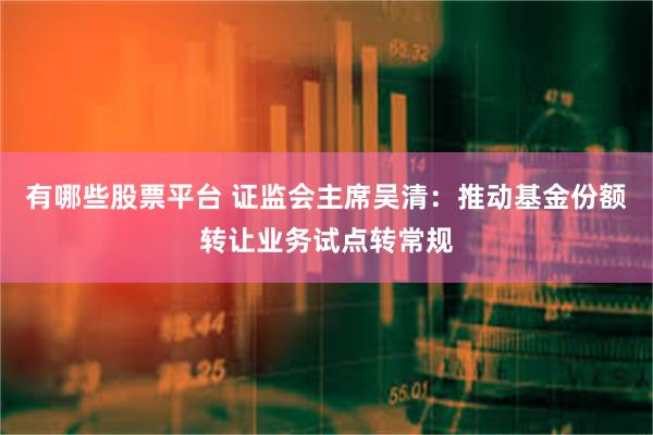 有哪些股票平台 证监会主席吴清：推动基金份额转让业务试点转常规